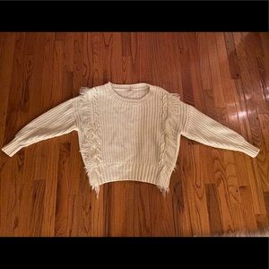 Cream Fringe Sweater